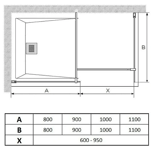 Душевая перегородка Paini PAINI-WalkIN110G 110x195 рисунок решетка Душевая перегородка Paini PAINI-WalkIN110G 110x195 рисунок решетка