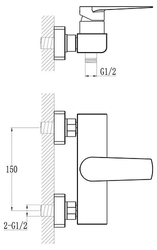 Смеситель для душа BelBagno CARIN CAR-ESDM-CRM хром Смеситель для душа BelBagno CARIN CAR-ESDM-CRM хром
