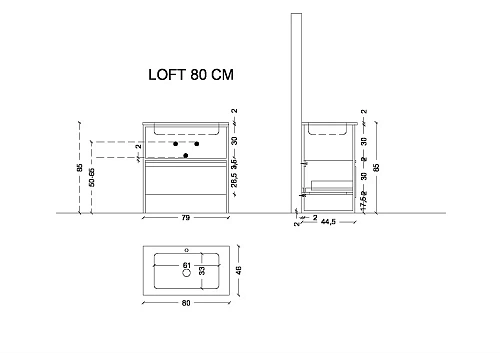 Тумба под консоль Armadi Art LOFT 80 белый, 1 полка 894-080-W Тумба под консоль Armadi Art LOFT 80 белый, 1 полка 894-080-W