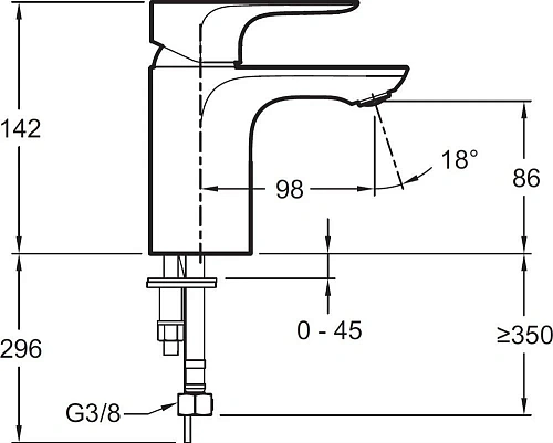 Смеситель для раковины Jacob Delafon Aleo E72277-4-CP Смеситель для раковины Jacob Delafon Aleo E72277-4-CP