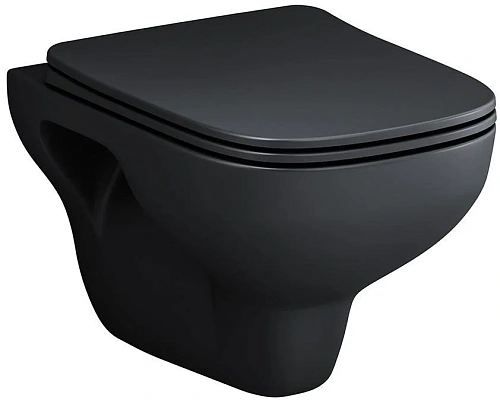 Унитаз подвесной AM.PM X-Joy S C85A1700MBSC безободковый, с сиденьем микролифт, черный матовый Унитаз подвесной AM.PM X-Joy S C85A1700MBSC безободковый, с сиденьем микролифт, черный матовый