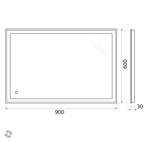 Зеркало BelBagno SPC-GRT-900-600-LED-TCH 12W 220-240V 900x30x600 с подсветкой и сенсорным выключателем Зеркало BelBagno SPC-GRT-900-600-LED-TCH 12W 220-240V 900x30x600 с подсветкой и сенсорным выключателем