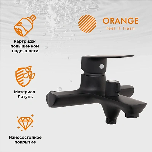 Душевая система Orange Aristo M19-944b с изливом, черный матовый Душевая система Orange Aristo M19-944b с изливом, черный матовый