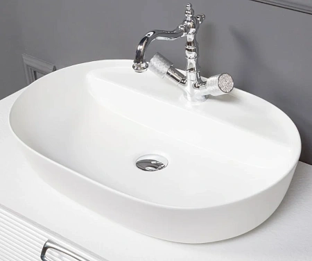 Раковина Boheme керамика овальная под смеситель Белая VALLESSI 870 Раковина Boheme керамика овальная под смеситель Белая VALLESSI 870