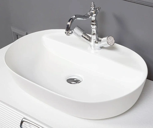 Раковина Boheme керамика овальная под смеситель Белая VALLESSI 870 Раковина Boheme керамика овальная под смеситель Белая VALLESSI 870