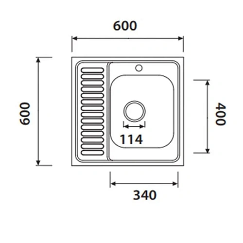Кухонная мойка Kaiser KSS-6060R ПРАВАЯ Кухонная мойка Kaiser KSS-6060R ПРАВАЯ