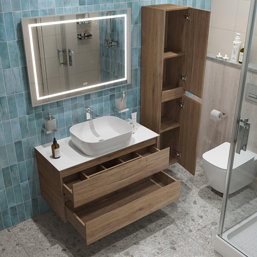Тумба со столешницей и раковиной BelBagno KRAFT 100 kraft100rt-kepbo-1302-set подвесная KRAFT100RT-KEPBO-1302-SET Тумба со столешницей и раковиной BelBagno KRAFT 100 kraft100rt-kepbo-1302-set подвесная KRAFT100RT-KEPBO-1302-SET
