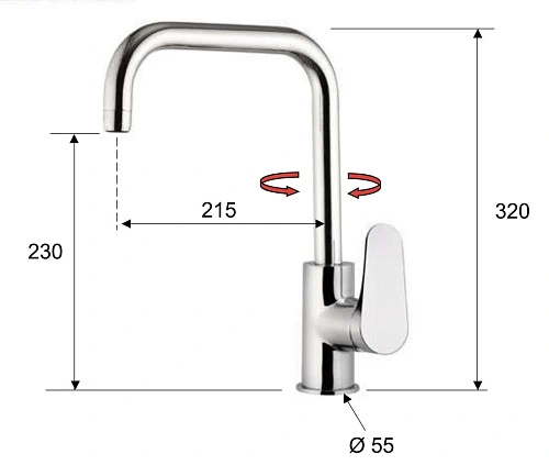 Смеситель для кухни Remer Class Line L72U Смеситель для кухни Remer Class Line L72U