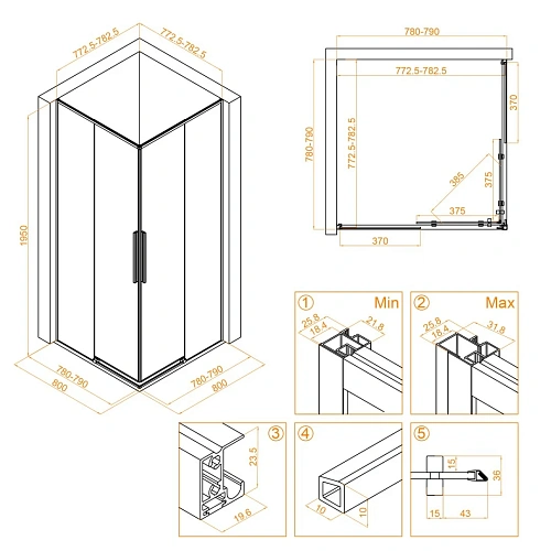 Душевой уголок RGW SV-31 800x800 мм 32323188-11 хром Easy Clean Душевой уголок RGW SV-31 800x800 мм 32323188-11 хром Easy Clean