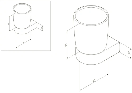 Стакан AM.PM Sensation A3034300 стеклянный, хром Стакан AM.PM Sensation A3034300 стеклянный, хром