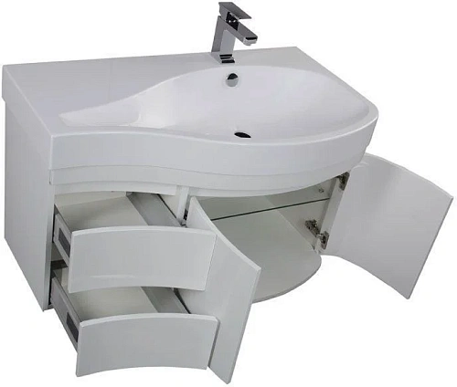 Тумба под раковину Aquanet Сопрано 95 R белый (2 дверцы 2 ящика) 00169633 Тумба под раковину Aquanet Сопрано 95 R белый (2 дверцы 2 ящика) 00169633