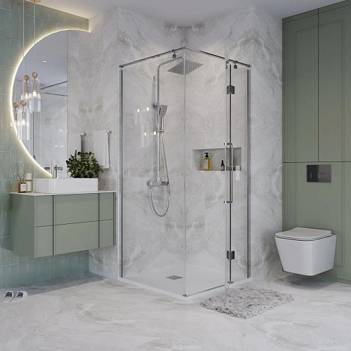 Душевой уголок Niagara Nova NG-6632-34 (100x100x195) квадратная, распашная, хром, стекло прозрачное Душевой уголок Niagara Nova NG-6632-34 (100x100x195) квадратная, распашная, хром, стекло прозрачное