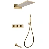 Душевая система ABBER Daheim AF8253G скрытого монтажа с изливом, термостат, золото матовое Душевая система ABBER Daheim AF8253G скрытого монтажа с изливом, термостат, золото матовое