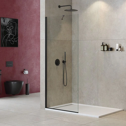 Душевая перегородка CEZARES LIBERTA-L-1-TB-110-C-NERO 110см стекло прозрачное, профиль черный Душевая перегородка CEZARES LIBERTA-L-1-TB-110-C-NERO 110см стекло прозрачное, профиль черный