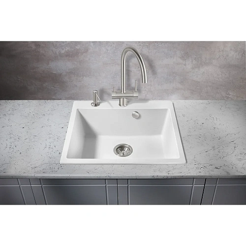 Кухонная мойка Milacio Murcia 60 Cuarzo (MC.77012), белый Кухонная мойка Milacio Murcia 60 Cuarzo (MC.77012), белый