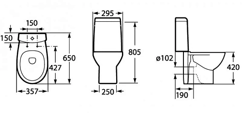 Чаша напольного унитаза Roca Victoria Nord 342ND7000 Чаша напольного унитаза Roca Victoria Nord 342ND7000