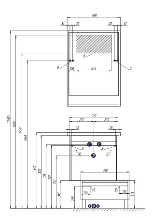Комод Aquaton Капри 60 таксония темная 1A231003KPDB0 Комод Aquaton Капри 60 таксония темная 1A231003KPDB0