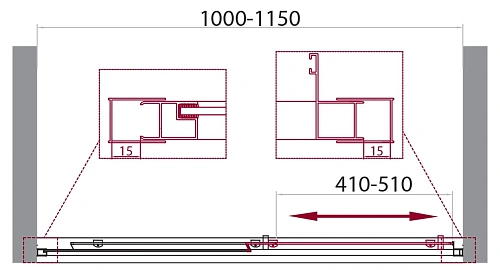 Душевая дверь BelBagno UNIQUE-BF-1-100/115-C-Cr Душевая дверь BelBagno UNIQUE-BF-1-100/115-C-Cr