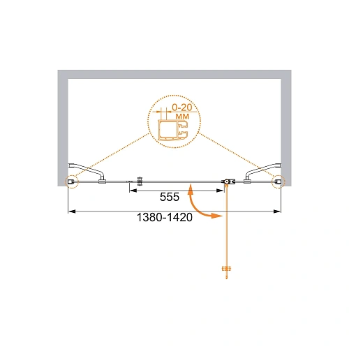 Душевая дверь CEZARES ELENA-W-B-13-40+60/40-C-Cr 140см стекло прозрачное, профиль хром Душевая дверь CEZARES ELENA-W-B-13-40+60/40-C-Cr 140см стекло прозрачное, профиль хром