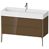 Картинка анонса товара «тумба под раковину duravit xviu xv45380b161 напольная 118 см коричнево-оливковый глянцевый»
