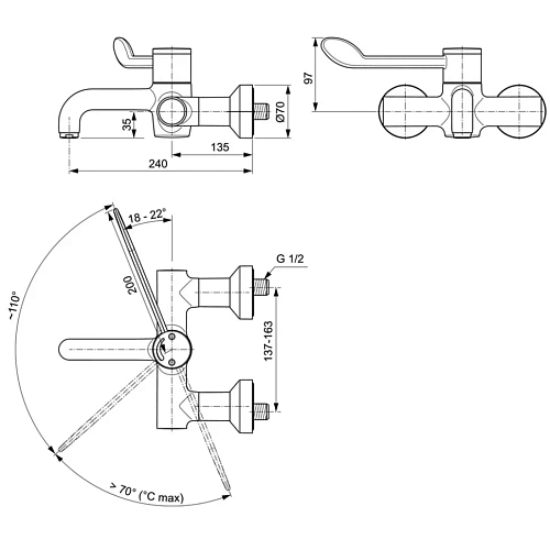 Смеситель для раковины Ideal Standard CERAPLUS 2.0 A6691AA Смеситель для раковины Ideal Standard CERAPLUS 2.0 A6691AA