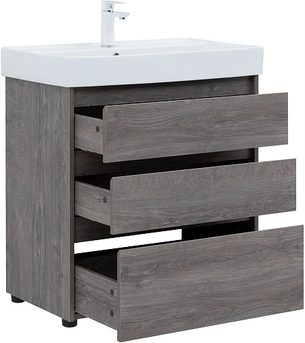 Тумба под раковину Aquanet Nova Lite 75 дуб рошелье (3 ящика) 00302473 Тумба под раковину Aquanet Nova Lite 75 дуб рошелье (3 ящика) 00302473