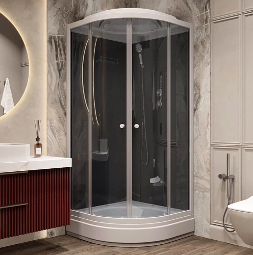 Душевая кабина Parly CM101 1000x1000 профиль белый, стекло тонированное Душевая кабина Parly CM101 1000x1000 профиль белый, стекло тонированное