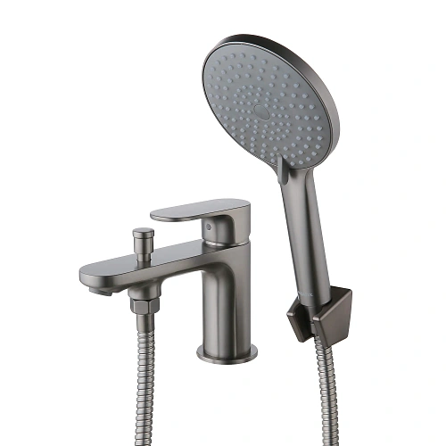 Смеситель на борт ванны Aquatek АЛЬФА AQ1944BGM оружейная сталь Смеситель на борт ванны Aquatek АЛЬФА AQ1944BGM оружейная сталь