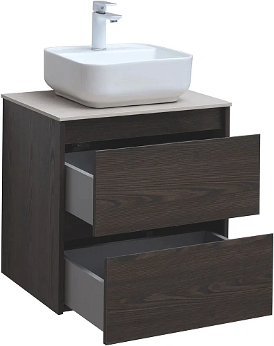 Тумба под раковину Aquanet Nova Lite 60 дуб черный (2 ящика) 00287894 Тумба под раковину Aquanet Nova Lite 60 дуб черный (2 ящика) 00287894