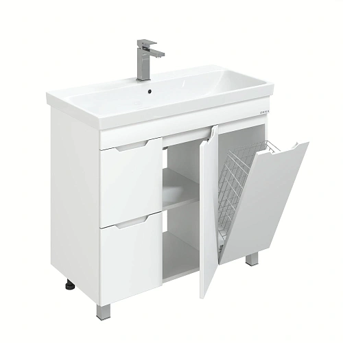 Тумба под раковину Onika Айленд 90 см 109030 напольная, белая, с корзиной (для Адриана 90) Тумба под раковину Onika Айленд 90 см 109030 напольная, белая, с корзиной (для Адриана 90)