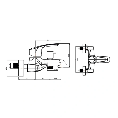 Смеситель для ванны Paini Atomix без аксессуаров, хром D1CR111ZKM Смеситель для ванны Paini Atomix без аксессуаров, хром D1CR111ZKM