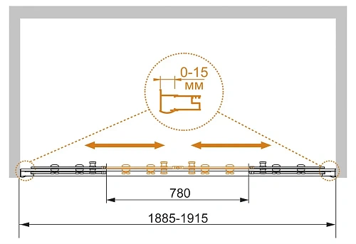 Душевая дверь CEZARES PRATICO-BF-2-190-C-Cr Душевая дверь CEZARES PRATICO-BF-2-190-C-Cr
