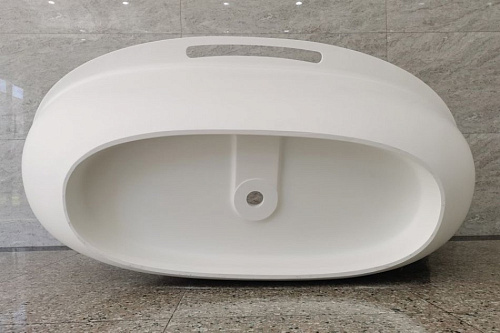 Ванна отдельностоящая ABBER AS9631 170x85 универсальная, белая матовая, искусственный камень Ванна отдельностоящая ABBER AS9631 170x85 универсальная, белая матовая, искусственный камень