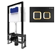 Картинка анонса товара «инсталляция для унитаза bettoserb sava free standing sfs40006489 с клавишей смыва smart черный матовый/золото»