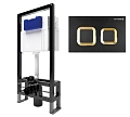 Инсталляция для унитаза BETTOSERB SAVA FREE STANDING SFS40006489 с клавишей смыва SMART черный матовый/золото Инсталляция для унитаза BETTOSERB SAVA FREE STANDING SFS40006489 с клавишей смыва SMART черный матовый/золото