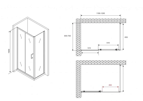 Душевой уголок ABBER Schwarzer Diamant AG301205-S705 120x70 см универсальный, профиль хром, стекло прозрачное Душевой уголок ABBER Schwarzer Diamant AG301205-S705 120x70 см универсальный, профиль хром, стекло прозрачное