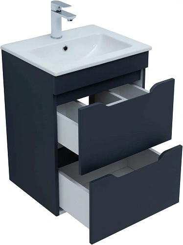 Тумба под раковину Aquanet Практика 50 маренго 2 ящика 00330456 напольная/подвесная Тумба под раковину Aquanet Практика 50 маренго 2 ящика 00330456 напольная/подвесная