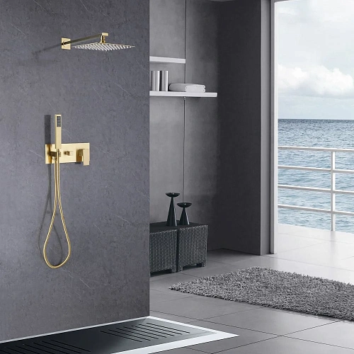 Душевая система ABBER Daheim AF8218G скрытого монтажа без излива, золото матовое Душевая система ABBER Daheim AF8218G скрытого монтажа без излива, золото матовое