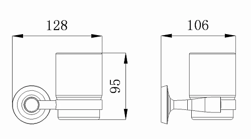 Стакан Rush Balearic BA39310 с настенным держателем, одинарный Стакан Rush Balearic BA39310 с настенным держателем, одинарный