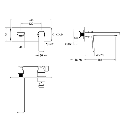 Смеситель для раковины Timo Helmi 4071/03SM встраиваемый черный Смеситель для раковины Timo Helmi 4071/03SM встраиваемый черный
