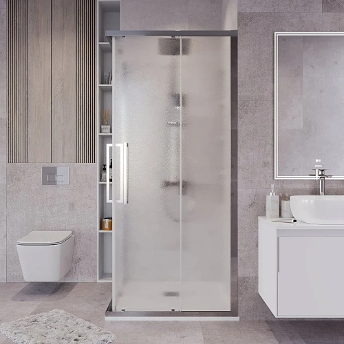 Душевой уголок GROSSMAN Cosmo 300.K33.02.9090.10.02 (90x90x195) квадрат,раздвижная,хром,стекло шиншилла Душевой уголок GROSSMAN Cosmo 300.K33.02.9090.10.02 (90x90x195) квадрат,раздвижная,хром,стекло шиншилла