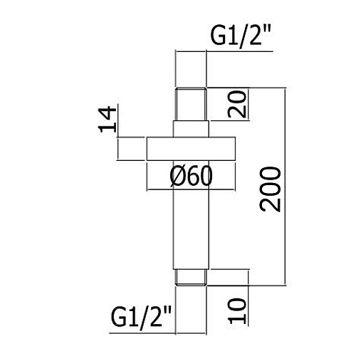 Кронштейн верхнего душа Paffoni ZSOF065BO Кронштейн верхнего душа Paffoni ZSOF065BO