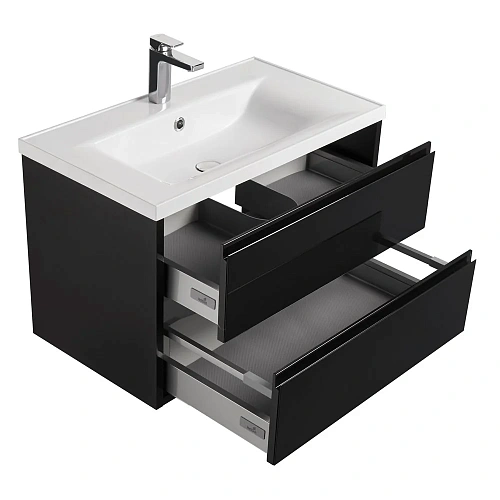 Тумба под раковину Aquaton Римини 80 черный 1A138301RN950 Тумба под раковину Aquaton Римини 80 черный 1A138301RN950