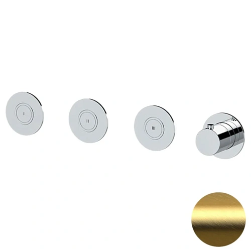 Смеситель для душа Remer X Style X99D3PKBBG термостатический, золото брашированное Смеситель для душа Remer X Style X99D3PKBBG термостатический, золото брашированное