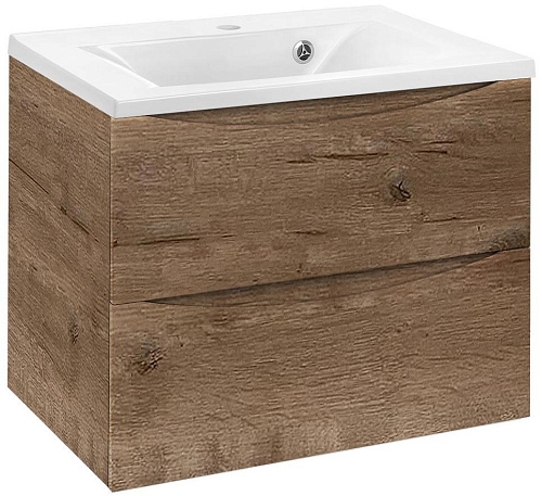 Тумба под раковину Vincea Mia 650 подвесная, 2 выкатных ящика soft close, V.Oak VMC-2MA650VO Тумба под раковину Vincea Mia 650 подвесная, 2 выкатных ящика soft close, V.Oak VMC-2MA650VO