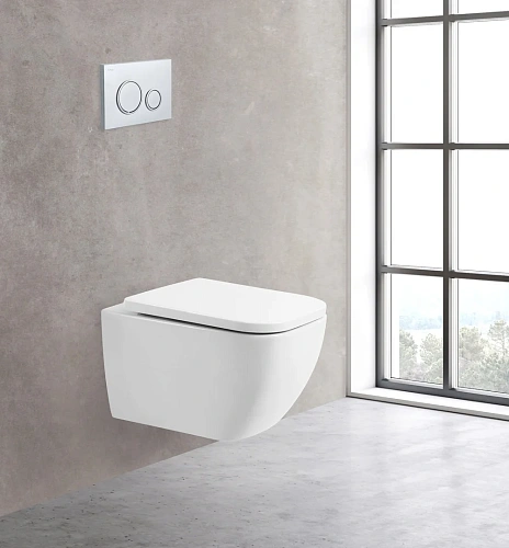 Унитаз подвесной BelBagno ALPINA BB10100CHR/SC безободковый с сиденьем дюропласт soft close Унитаз подвесной BelBagno ALPINA BB10100CHR/SC безободковый с сиденьем дюропласт soft close