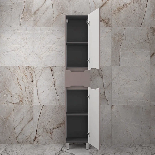 Шкаф-пенал Style Line Матис 36 см ЛС-00002391 напольный, тауп темный Шкаф-пенал Style Line Матис 36 см ЛС-00002391 напольный, тауп темный