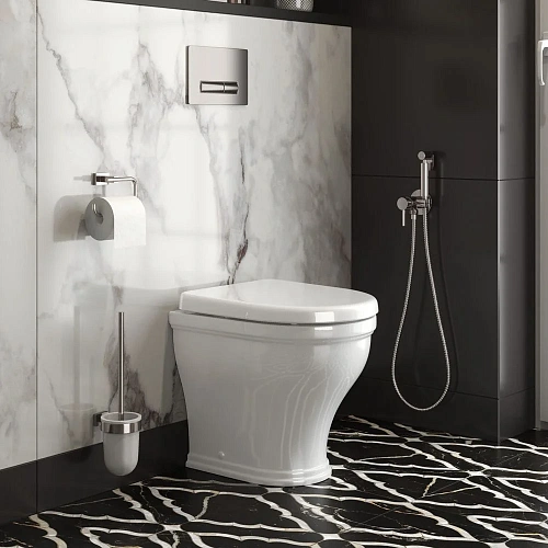 Унитаз приставной CEZARES GIUBILEO CZR-265-CBR/CZR-6045-SC безободковый с сиденьем Унитаз приставной CEZARES GIUBILEO CZR-265-CBR/CZR-6045-SC безободковый с сиденьем