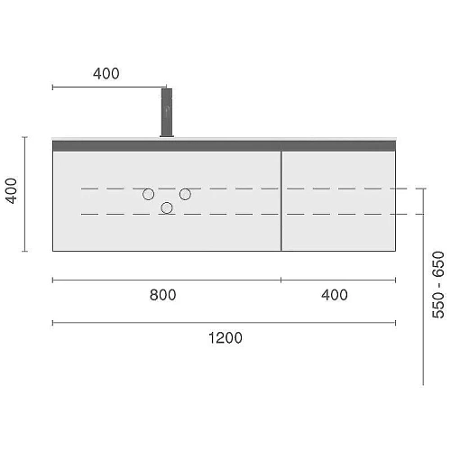 Тумба под раковину Armadi Art QUATRO 2 120см (80+40) WILLOW профиль ANTHRACITE 790-M2-120-W-A Тумба под раковину Armadi Art QUATRO 2 120см (80+40) WILLOW профиль ANTHRACITE 790-M2-120-W-A