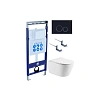 Комплект унитаза SET Aquatek ОБЕРОН-020 4в1 с инсталляцией, креплением, клавишей смыва и сиденьем микролифт